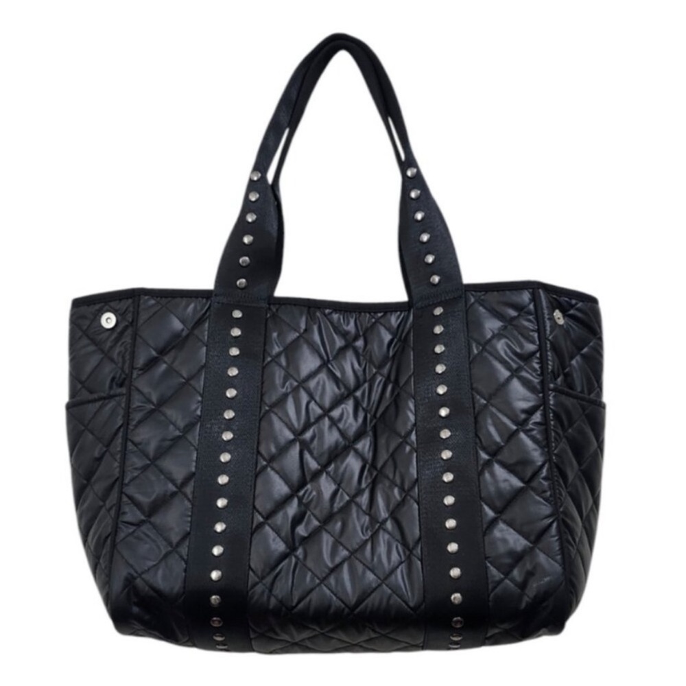 HAUTE SHORE Black Jaime Quilted Tote with Silver Studs - Picture 7 of 8
